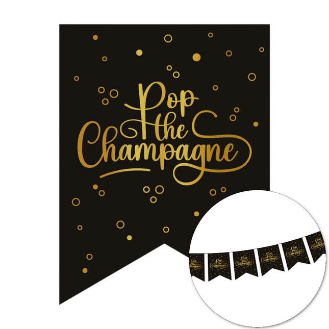 Carta per striscioni 6m - Pop the Champagne - nero