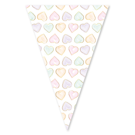 Carta Bunting 6m 20x30cm - Cuori acquerellati