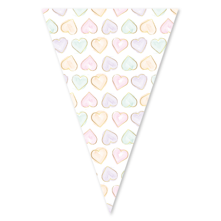 Carta Bunting 6m 20x30cm - Cuori acquerellati