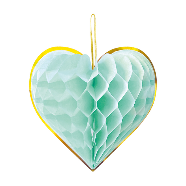 4 Nidi d'ape carta astd 23cm - Cuori acquerellati