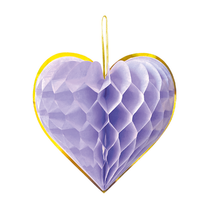 4 Nidi d'ape carta astd 23cm - Cuori acquerellati