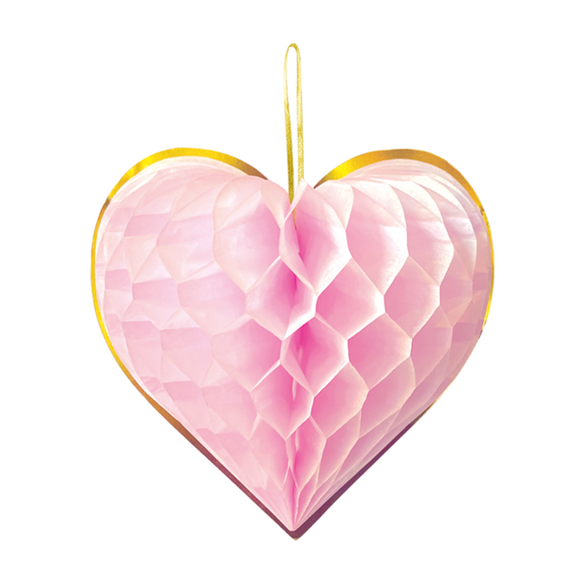 4 Nidi d'ape carta astd 23cm - Cuori acquerellati