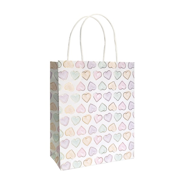 Carta da regalo 170x80x210mm - Cuori acquerellati