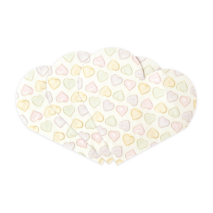 20 tovaglioli di carta a 3 strati a forma di cuore 33x33cm - Cuori acquerellati