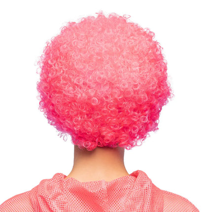 Parrucca riccia rosa neon UV