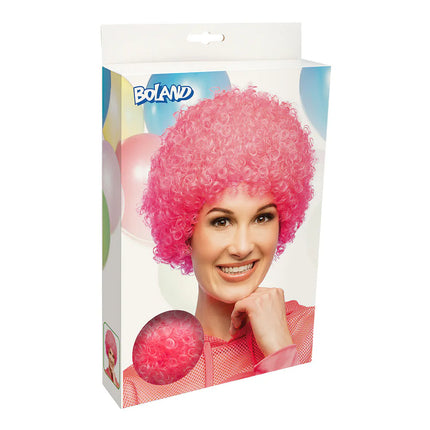 Parrucca riccia rosa neon UV
