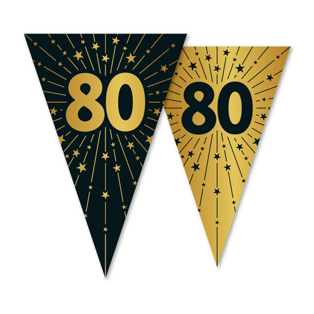 80 Anni Ghirlanda Oro Nero 10m