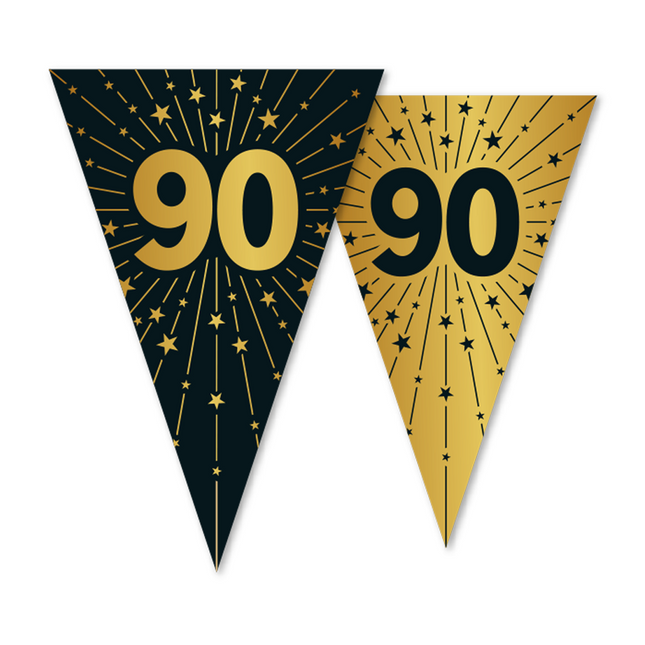 90 Anni Ghirlanda Oro Nero 10m