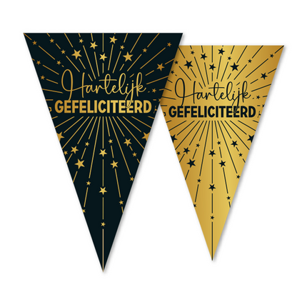 Ghirlanda di Buon Compleanno Oro Nero 10m