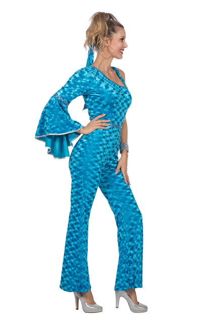 Tuta da discoteca in velluto blu