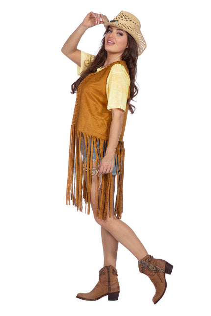 Cardigan hippie lungo con frange (V)