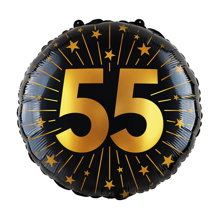 Palloncino a elio 55 anni nero oro vuoto 45cm