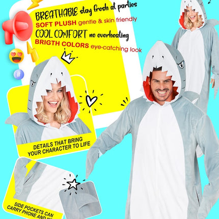 Tuta squalo con cappuccio