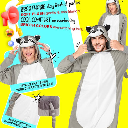 Tuta da procione con cappuccio