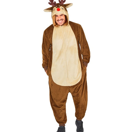 Costume da renna marrone a tinta unita