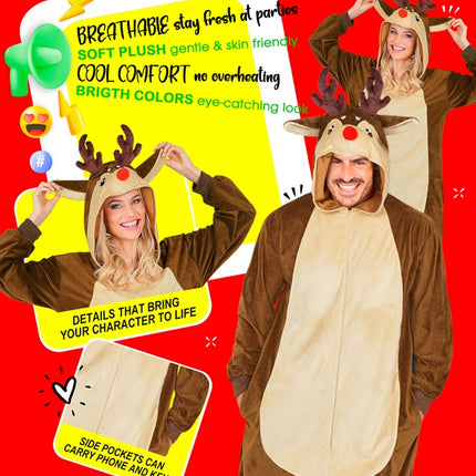 Costume da renna marrone a tinta unita