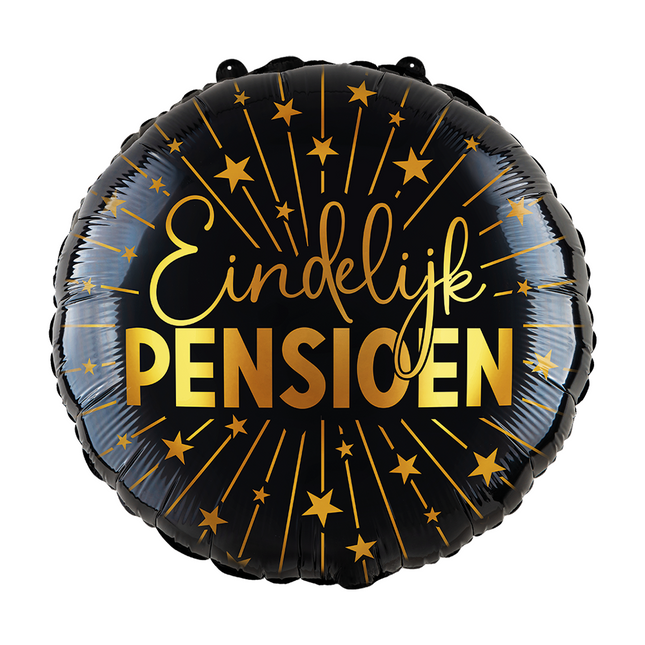 Palloncino a elio per pensionamento nero oro vuoto 45 cm