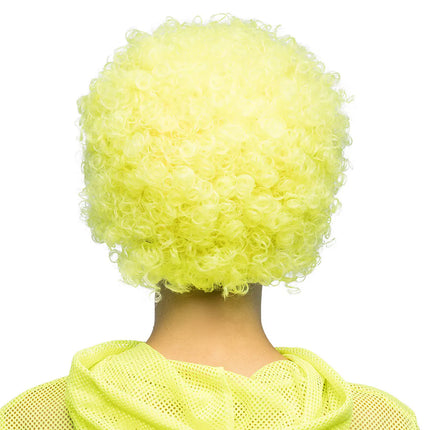 Parrucca Curly giallo neon UV