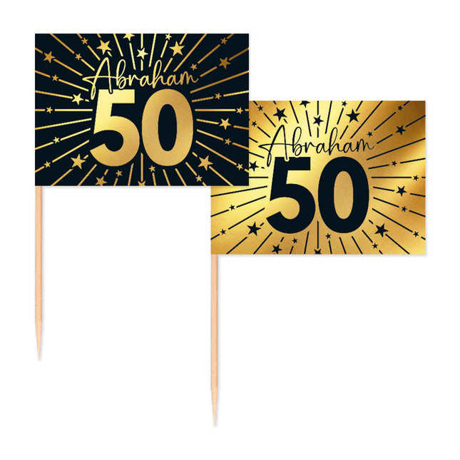 50 Anni Cocktail Picks Oro Nero Abramo 50pz
