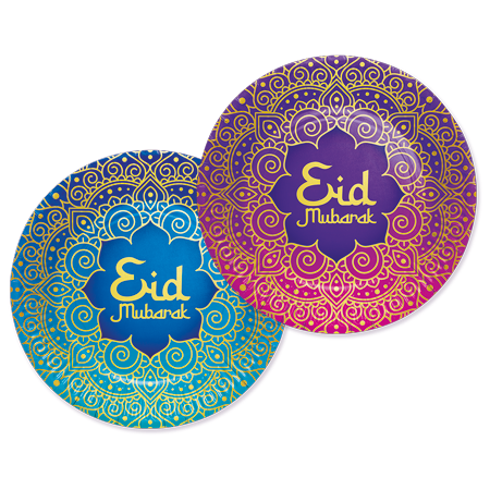 Piatti Ramadan colorati Eid Mubarak 23 cm 8 pezzi