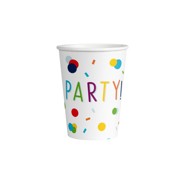 8 bicchieri di carta Confetti Compleanno 250 ml