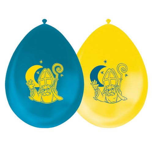 8 palloncini Sinterklaas da 30 cm a 2 lati