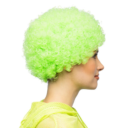Parrucca Curly verde neon UV