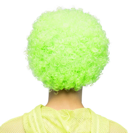 Parrucca Curly verde neon UV