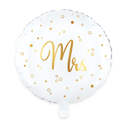 Palloncino ad elio per matrimonio "Mrs" vuoto 45 cm