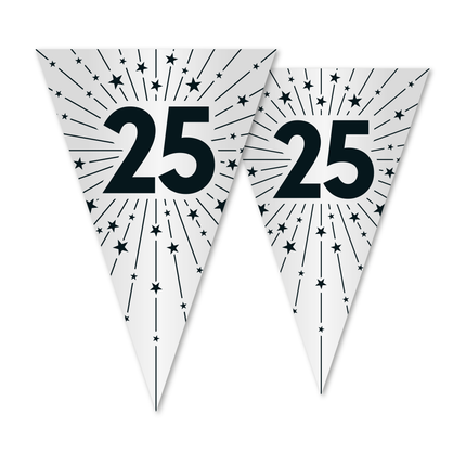 Linea di bandiere 25 PET Argento 20x30cm Bifacciale