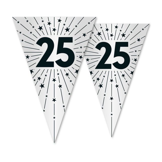 Linea di bandiere 25 PET Argento 20x30cm Bifacciale