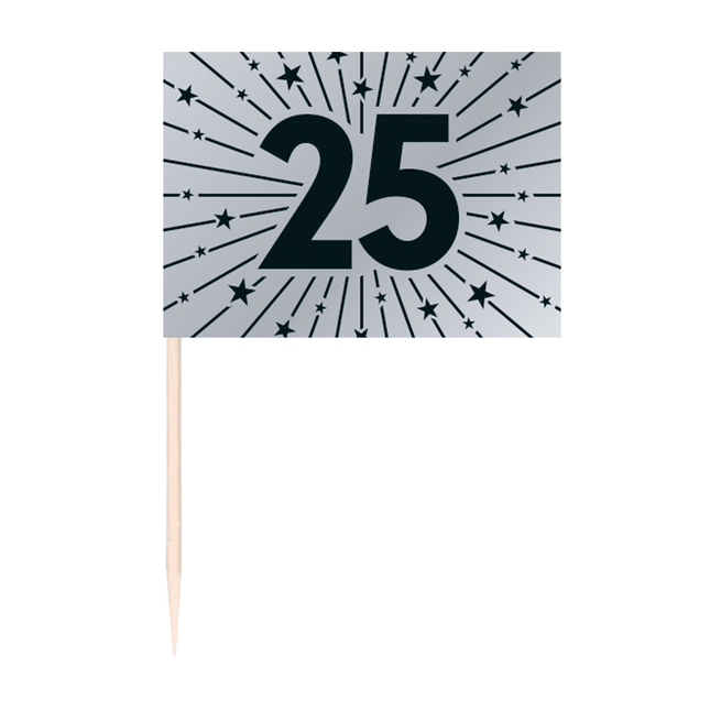 50 picconi per bandiere - '25' argento