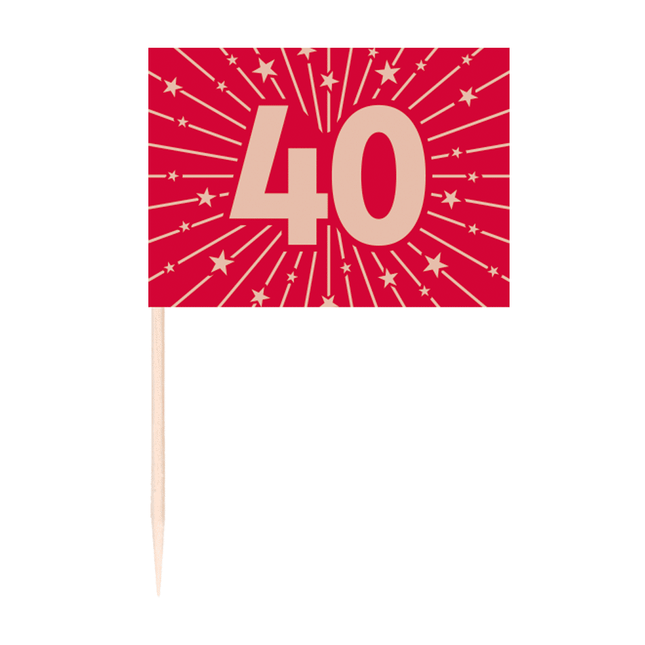 50 Portabandiera - '40' rosso rubino