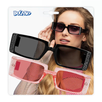 Set da 2 occhiali da festa Escape (neri e rosa)