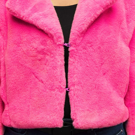 Giacchetta Fluffy rave rosa neon (M/L)