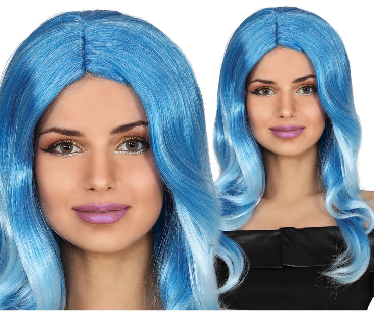 Parrucca blu capelli lunghi