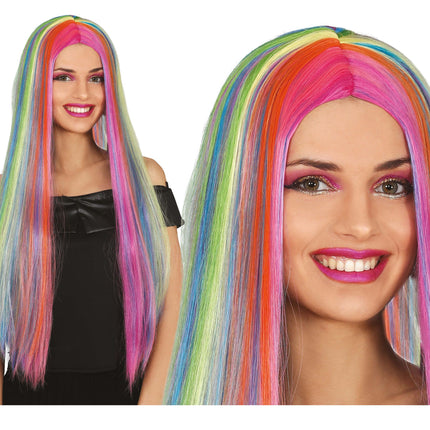 Parrucca colorata capelli lunghi