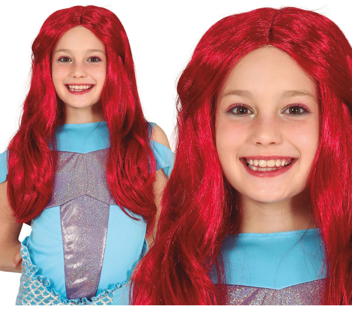 Parrucca rossa capelli lunghi bambino