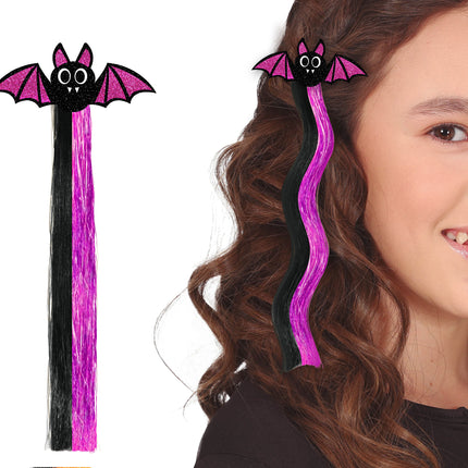Estensione per capelli a pipistrello nero viola 40 cm