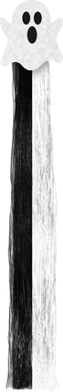 Extension per capelli di Halloween, fantasma bianco e nero, 40 cm