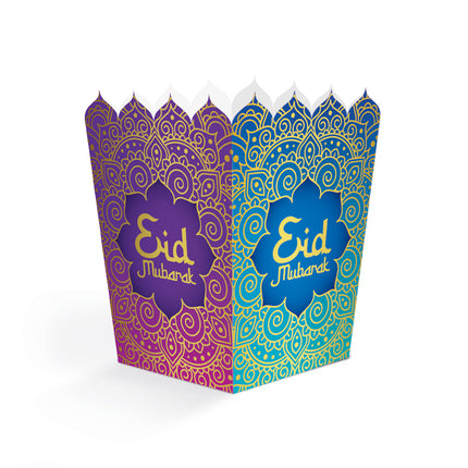 Vassoi per spuntini Eid Mubarak viola blu 8 pezzi