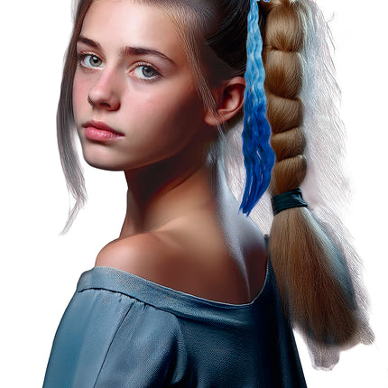 Extension per capelli blu Farfalla 35 cm