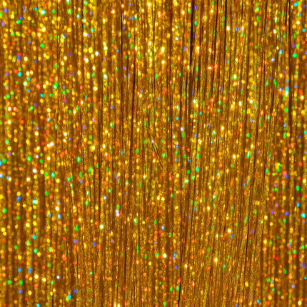 Extension per capelli dorate glitterate 50 cm 3 pezzi