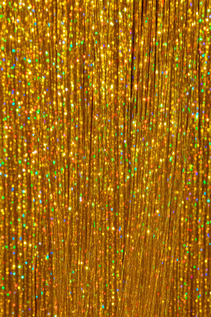 Extension per capelli dorate glitterate 50 cm 3 pezzi