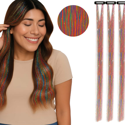 Estensione per capelli colorata Glitter 50cm 3 pezzi