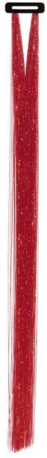 Estensione per capelli rossa glitterata 50 cm 3 pezzi