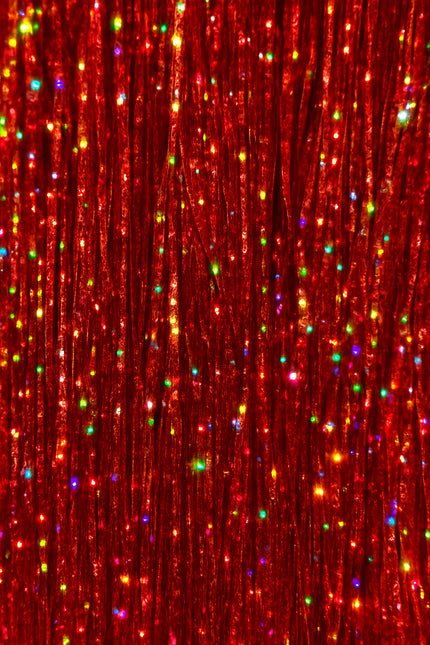 Estensione per capelli rossa glitterata 50 cm 3 pezzi