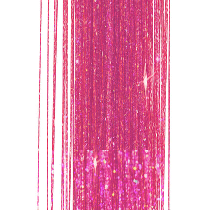 Estensione per capelli rosa glitterata 50 cm 3 pezzi