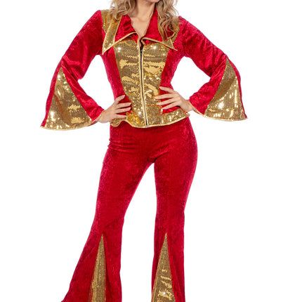 Set da discoteca glitterato rosso/oro