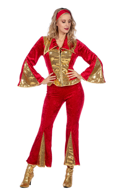 Set da discoteca glitterato rosso/oro